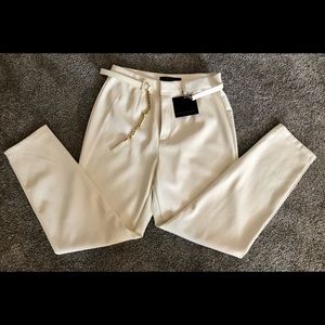 NWT: Marc New York Faux leather belted slacks Size 10